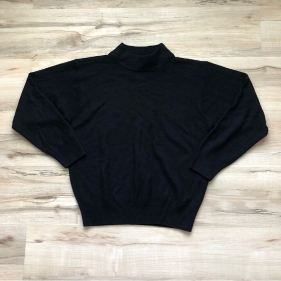 Black High Neck Mock Turtleneck Long Sleeve Top - Picture 1 of 6